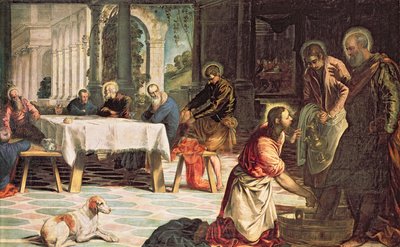 Christ Washing the Feet of the Disciples (detail), c.1547 by Jacopo Robusti Tintoretto